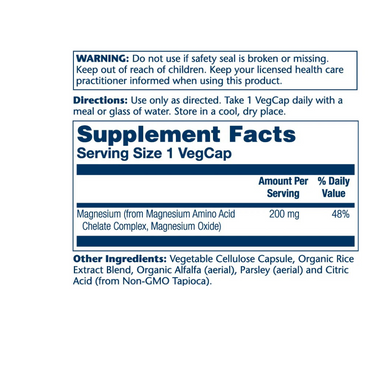 Magnesium, Amino Acid Chelate 200mg
